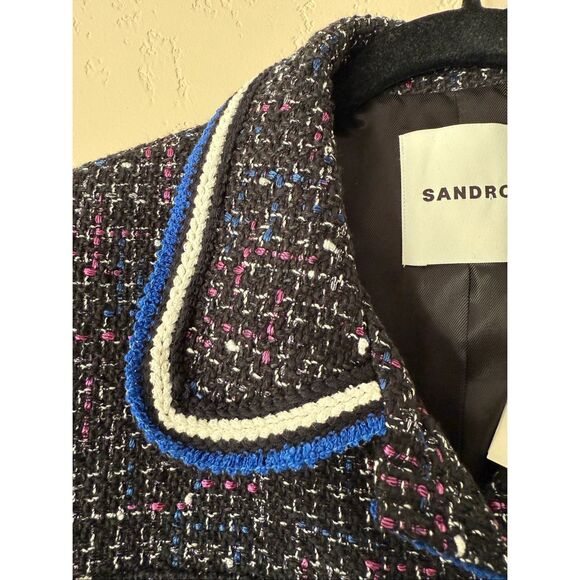 Sandro Vicky Tweed Cropped Jacket - Picture 7 of 11